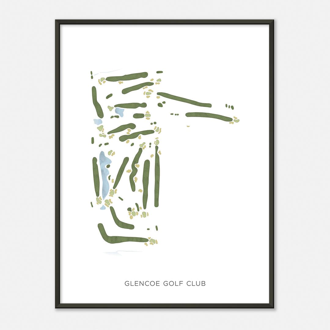 Print of Glencoe Golf Club Modern Map