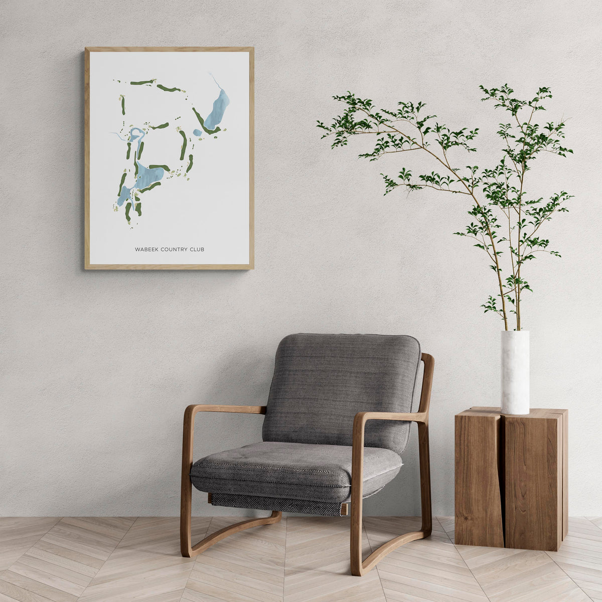 Modern Map of Wabeek Country Club with a comfy armchair and large plant