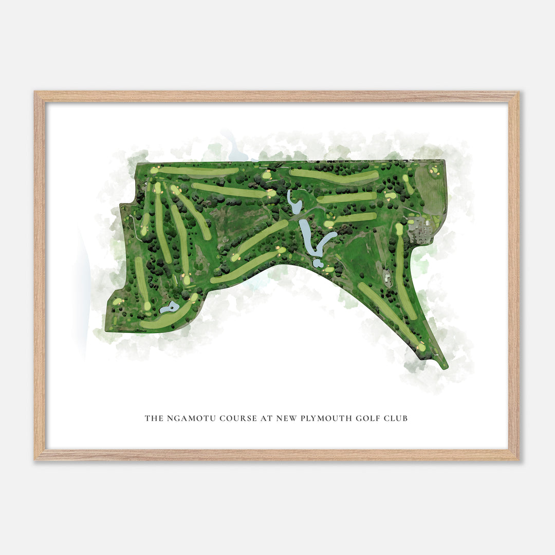 Print of The Ngamotu Course At New Plymouth Golf Club Classic Map