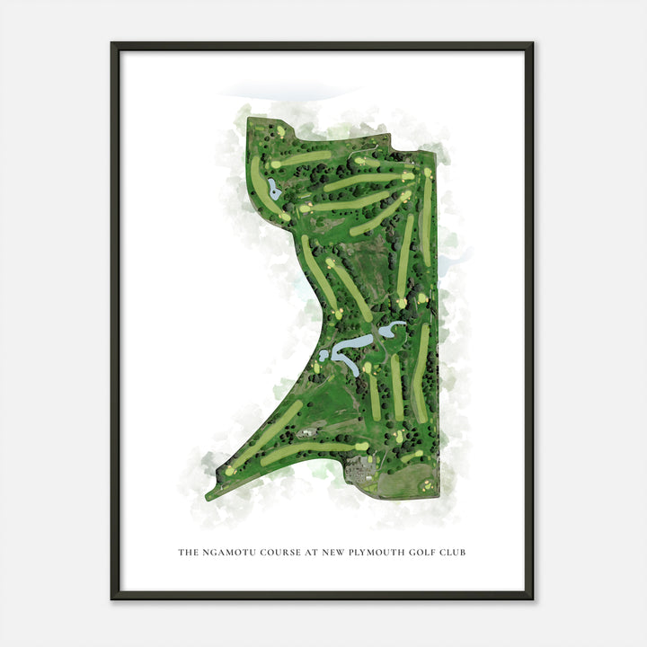 Print of The Ngamotu Course At New Plymouth Golf Club Classic Map