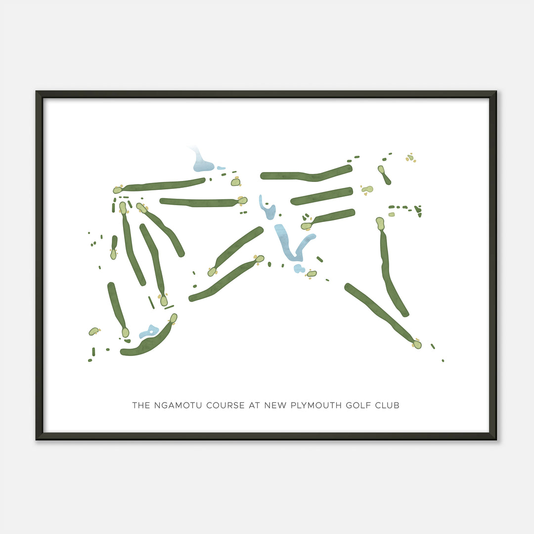 Print of The Ngamotu Course At New Plymouth Golf Club Modern Map