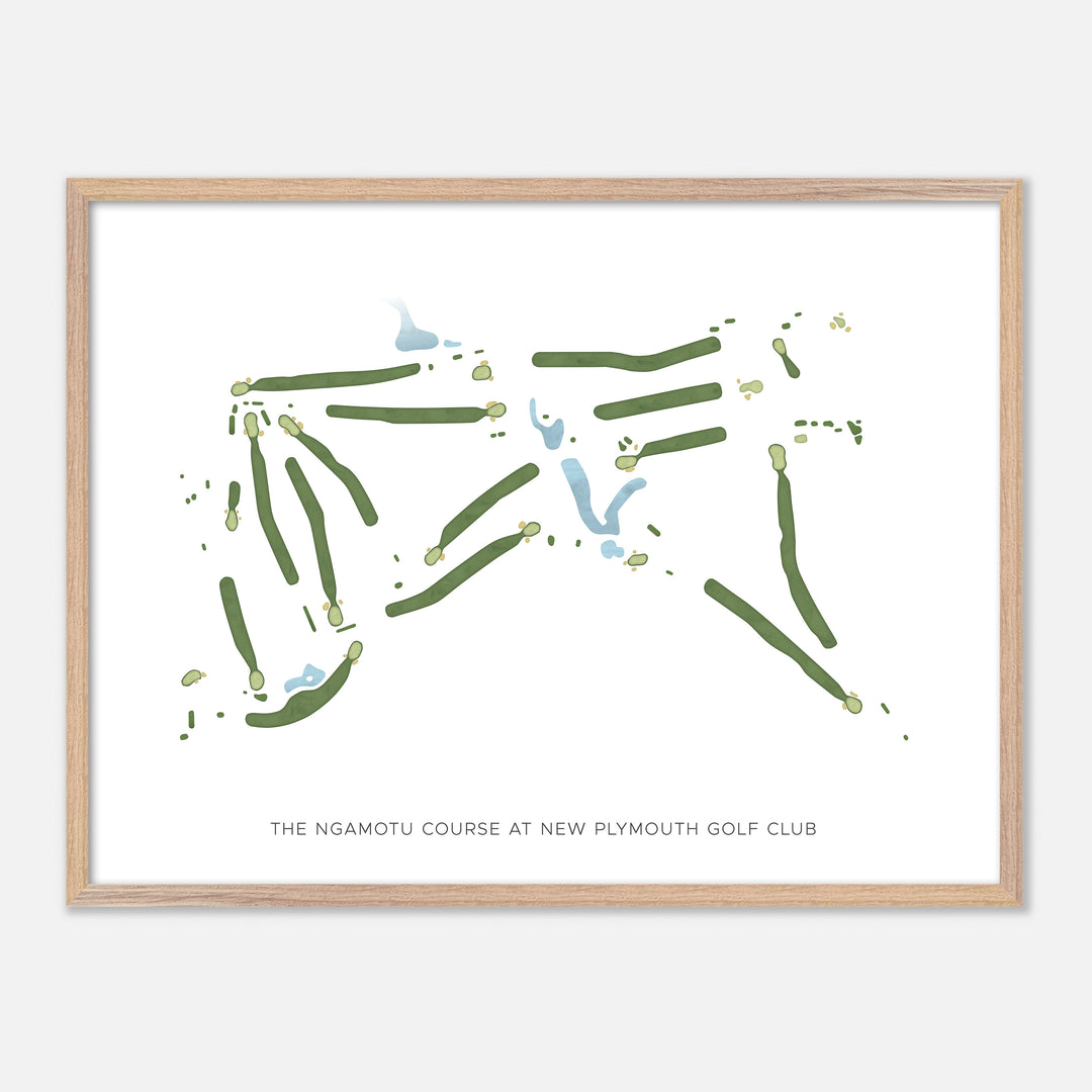 Print of The Ngamotu Course At New Plymouth Golf Club Modern Map