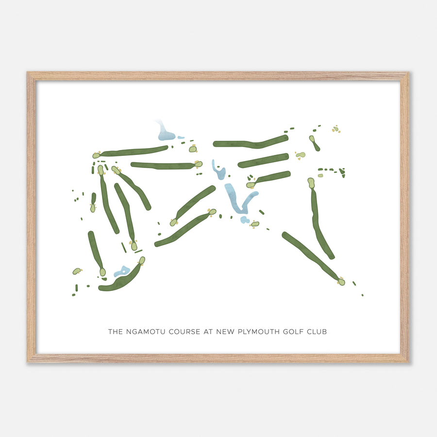 Print of The Ngamotu Course At New Plymouth Golf Club Modern Map