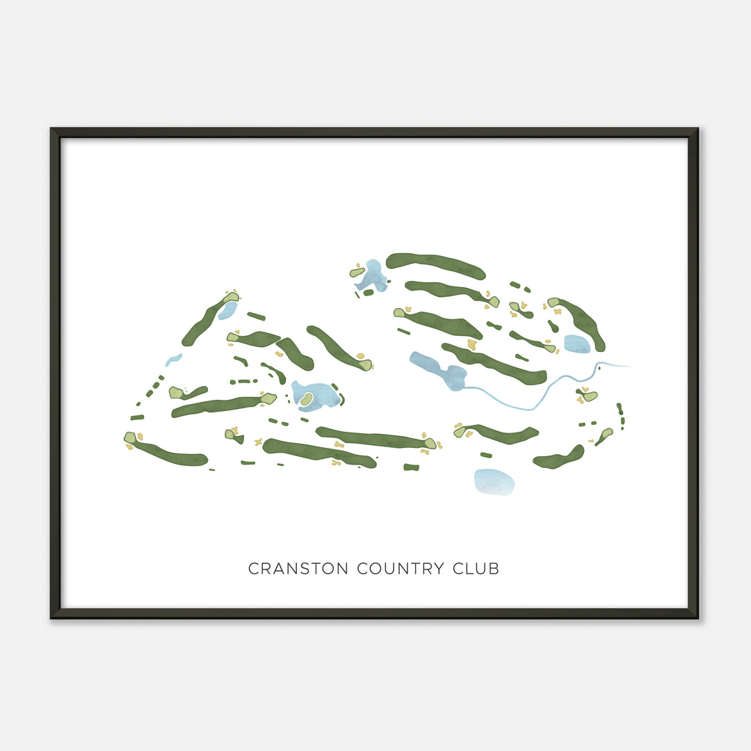 Print of Cranston Country Club Modern Map