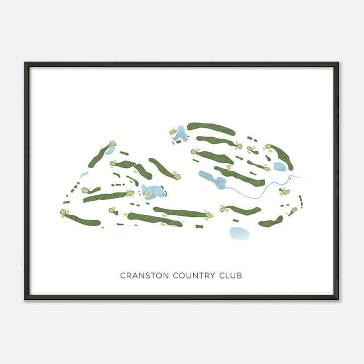 Print of Cranston Country Club Modern Map