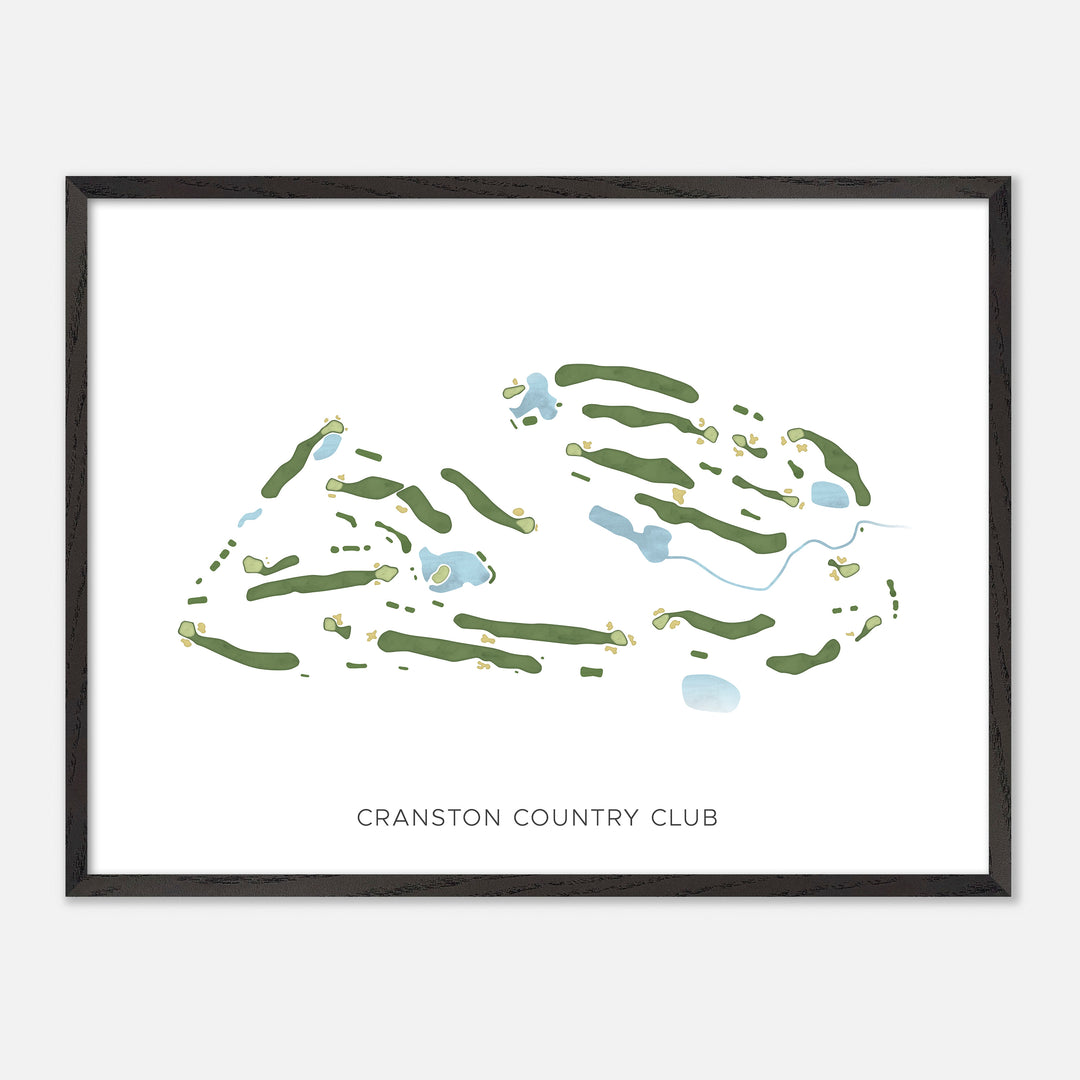 Print of Cranston Country Club Modern Map