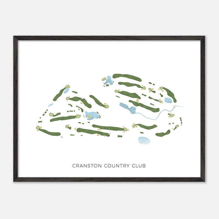 Print of Cranston Country Club Modern Map