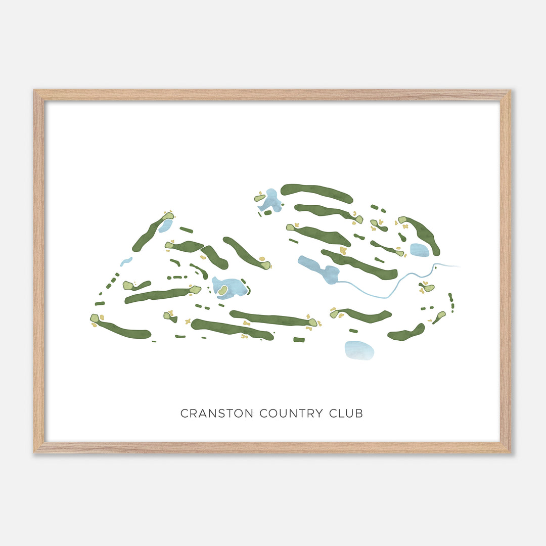Print of Cranston Country Club Modern Map