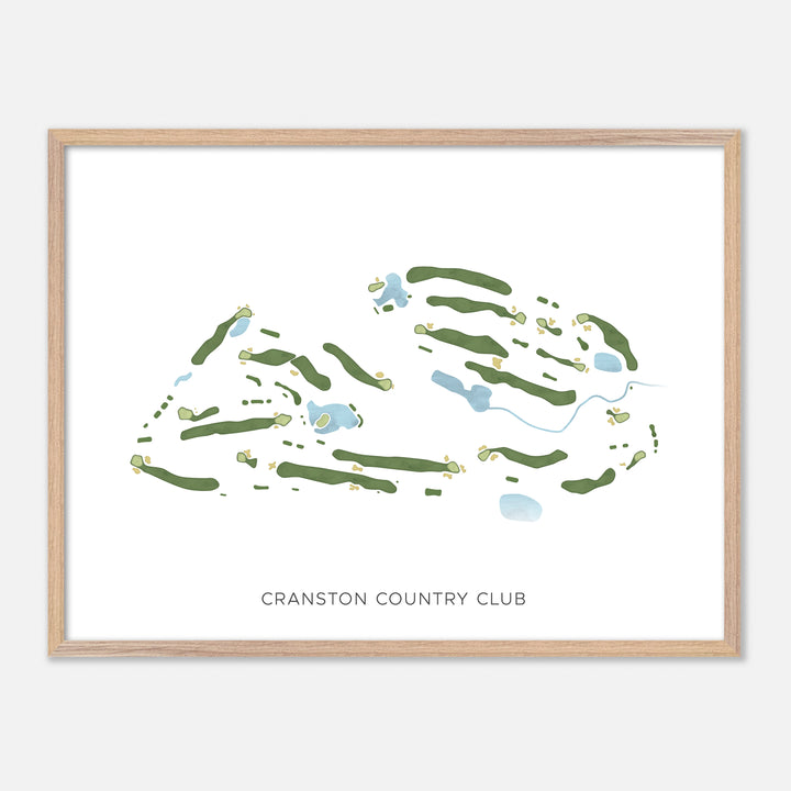 Print of Cranston Country Club Modern Map