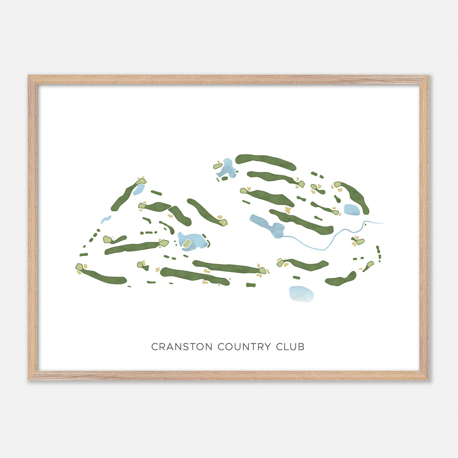 Print of Cranston Country Club Modern Map