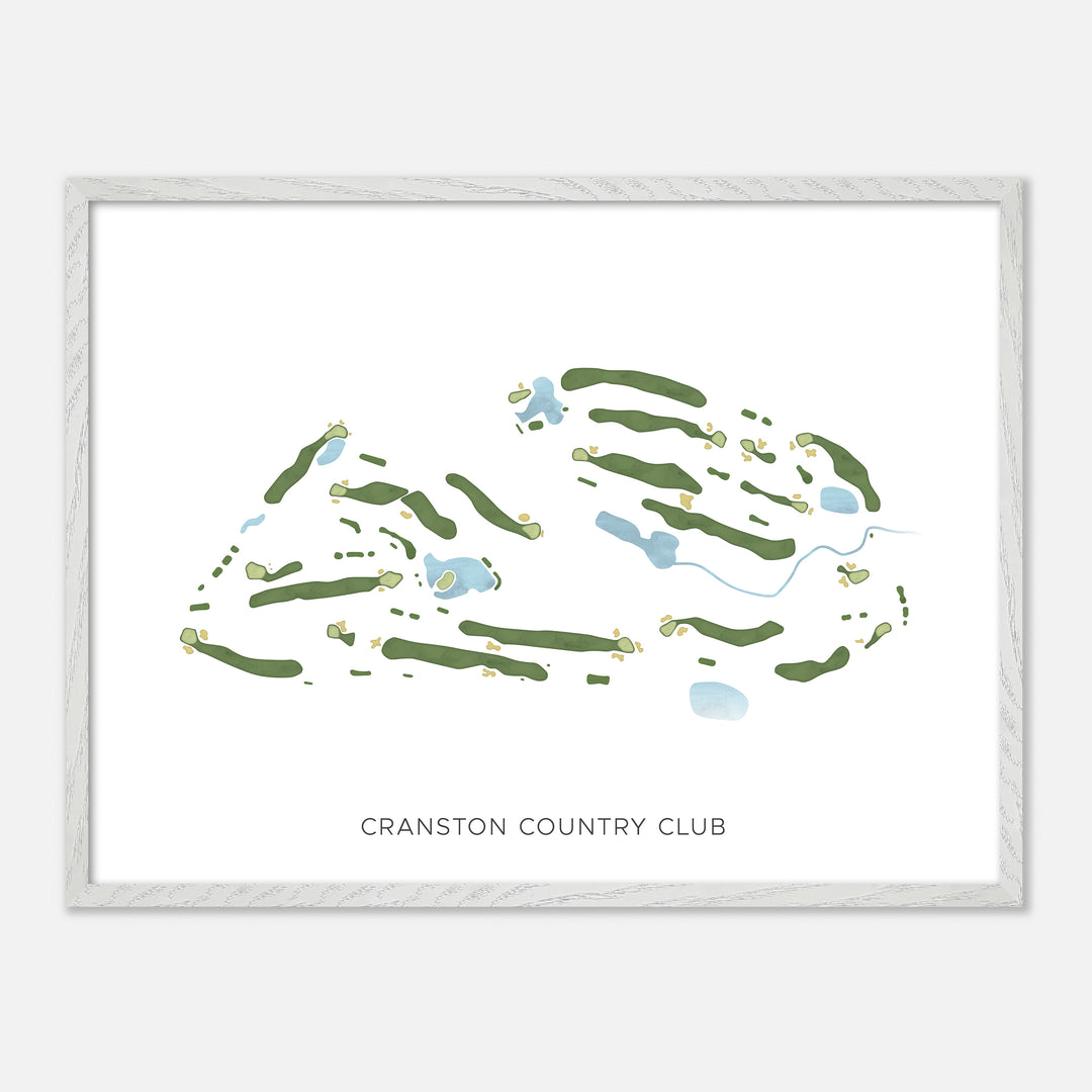 Print of Cranston Country Club Modern Map