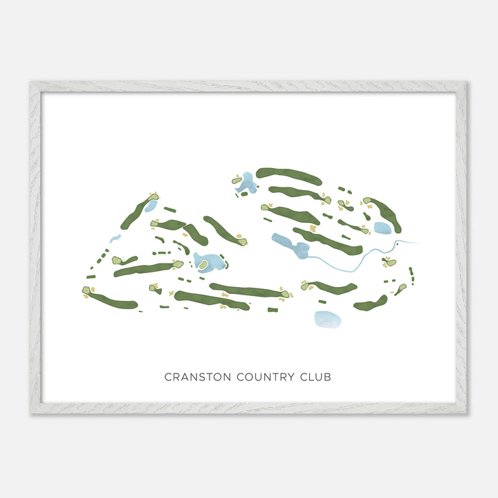 Print of Cranston Country Club Modern Map
