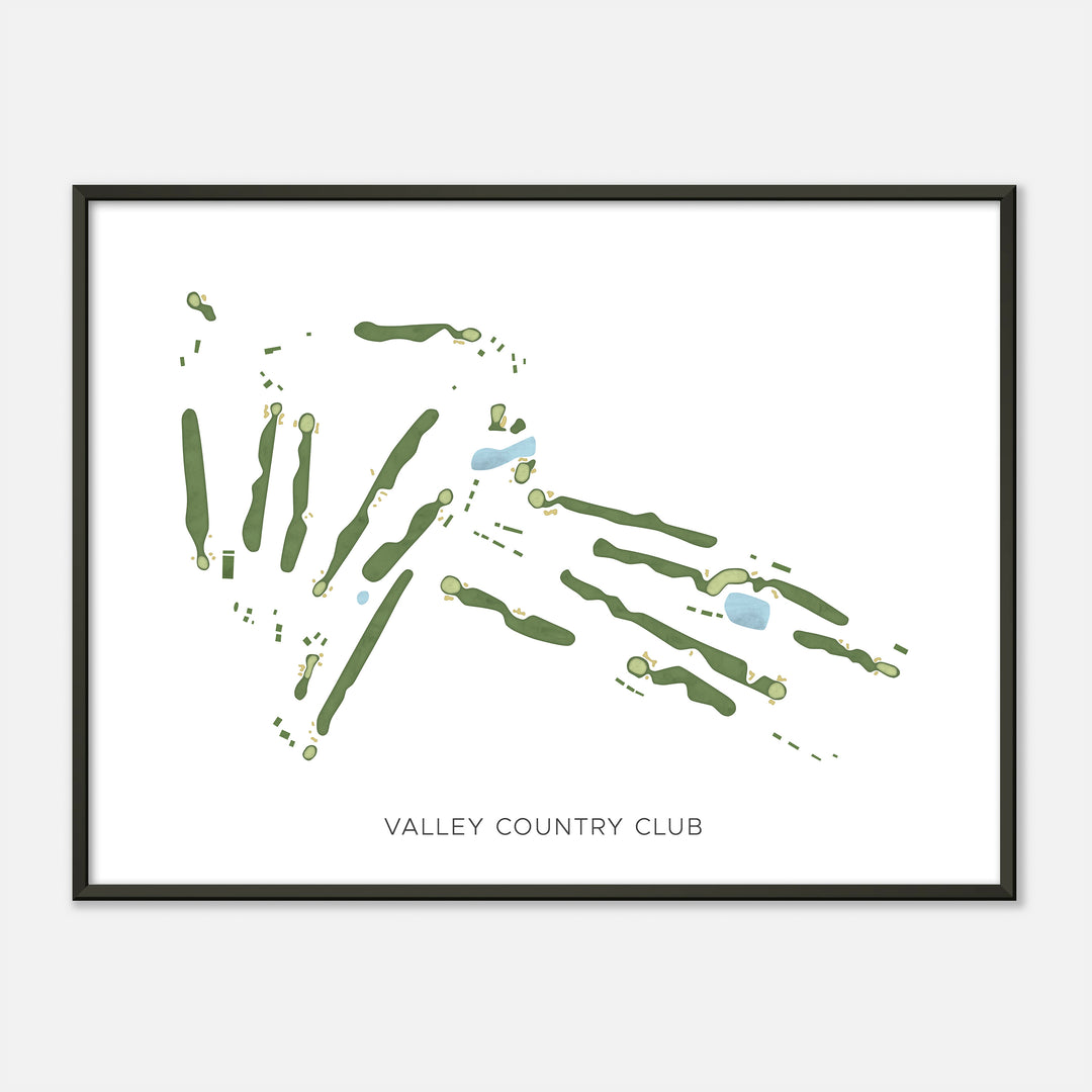 Print of Valley Country Club Modern Map