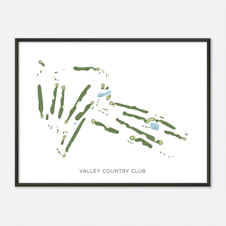 Print of Valley Country Club Modern Map