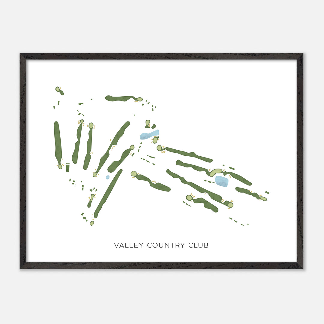 Print of Valley Country Club Modern Map