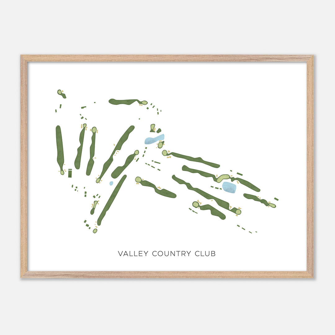 Print of Valley Country Club Modern Map