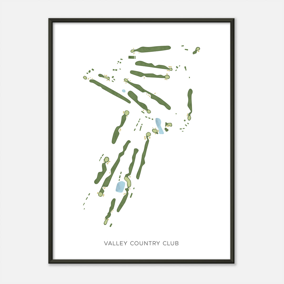 Print of Valley Country Club Modern Map