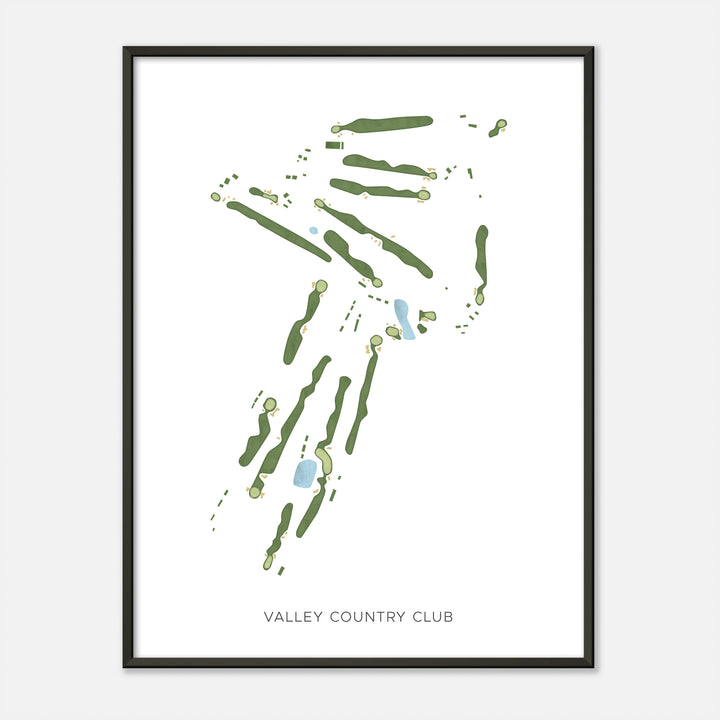 Print of Valley Country Club Modern Map