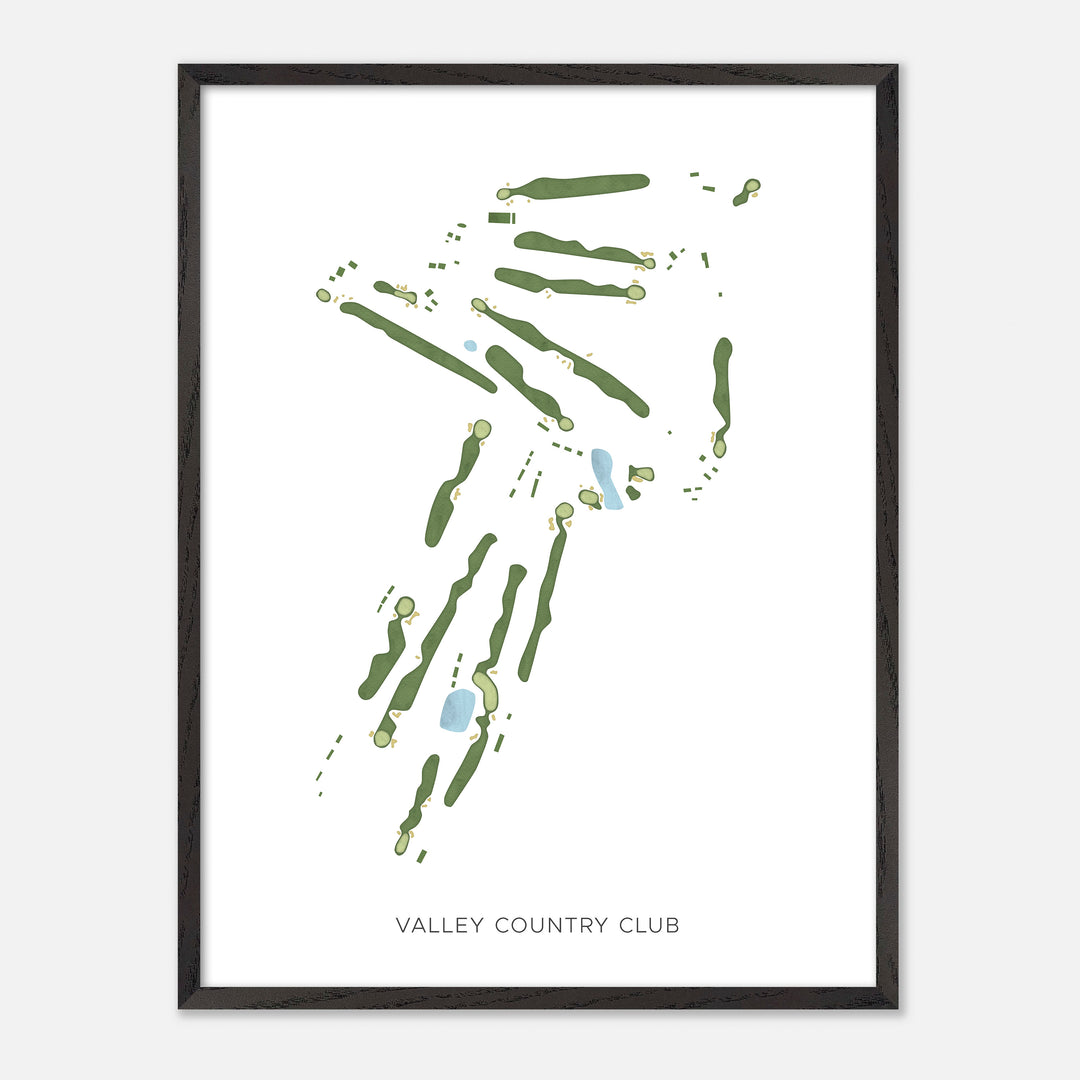 Print of Valley Country Club Modern Map