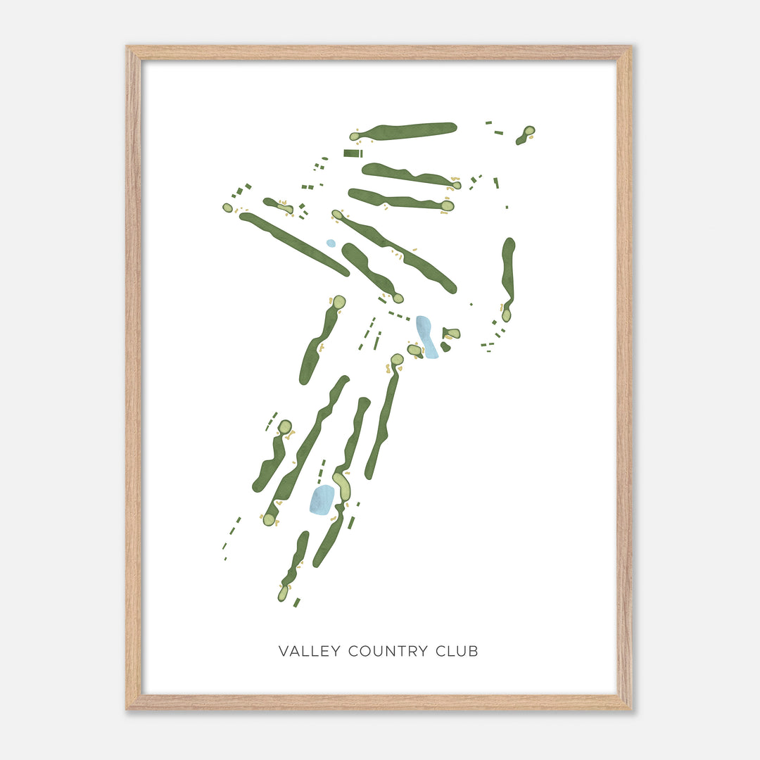 Print of Valley Country Club Modern Map