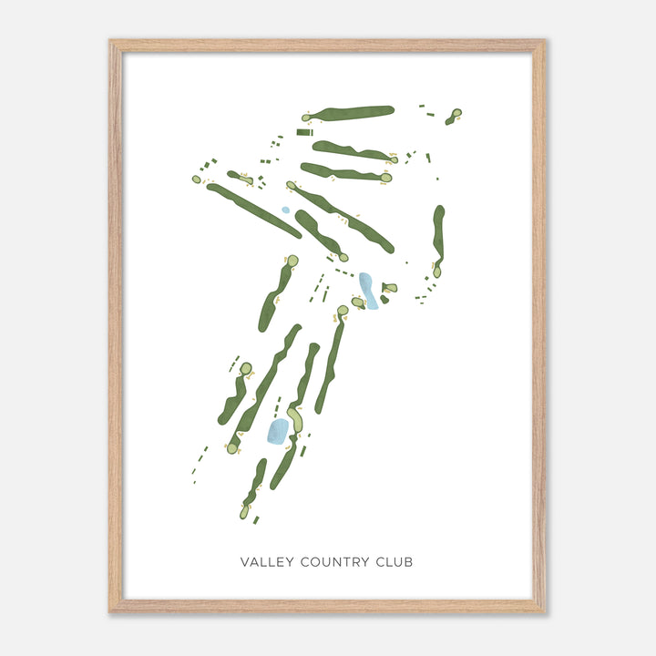 Print of Valley Country Club Modern Map