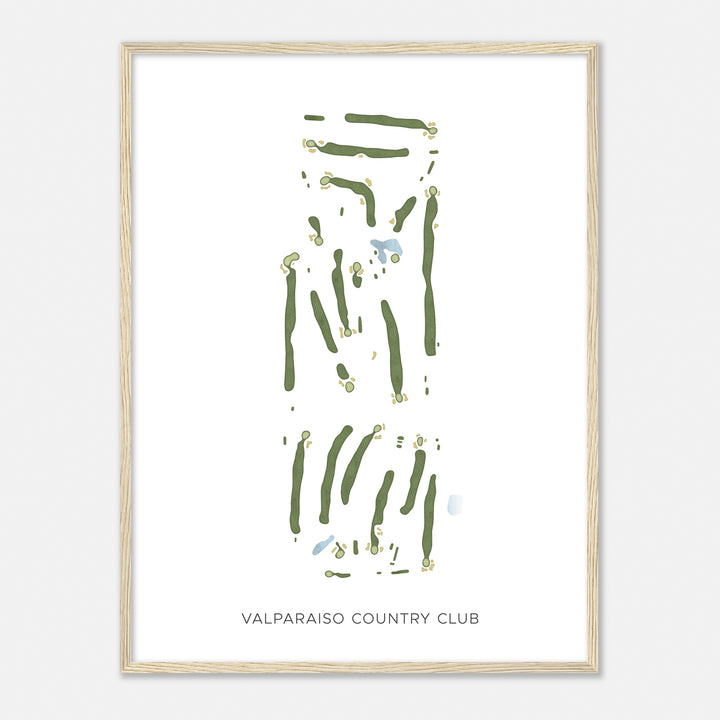 Print of Valparaiso Country Club Modern Map