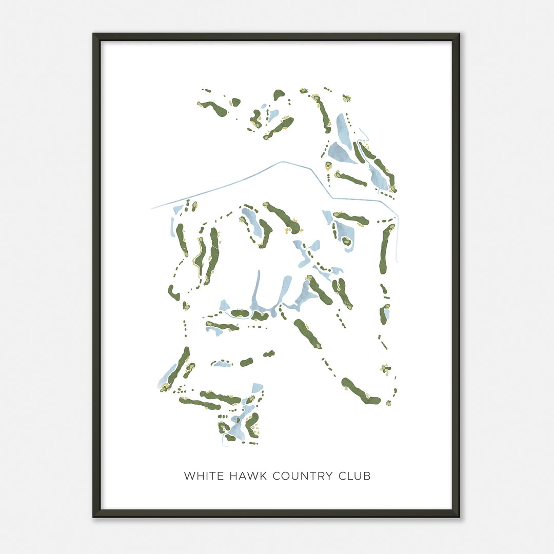Print of White Hawk Country Club Modern Map