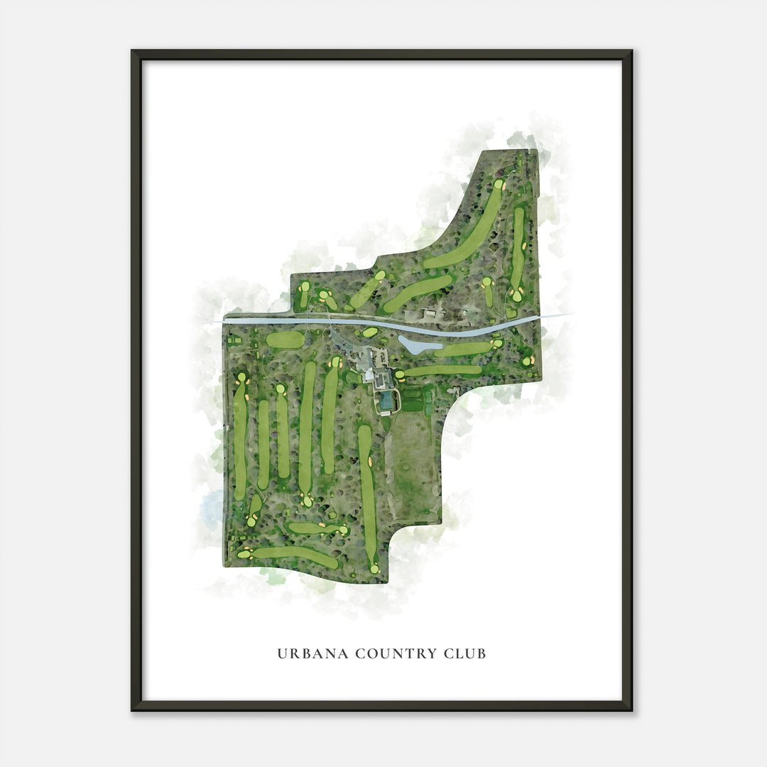 Print of Urbana Country Club Classic Map