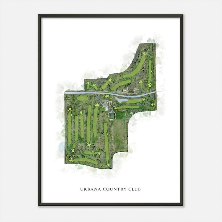 Print of Urbana Country Club Classic Map