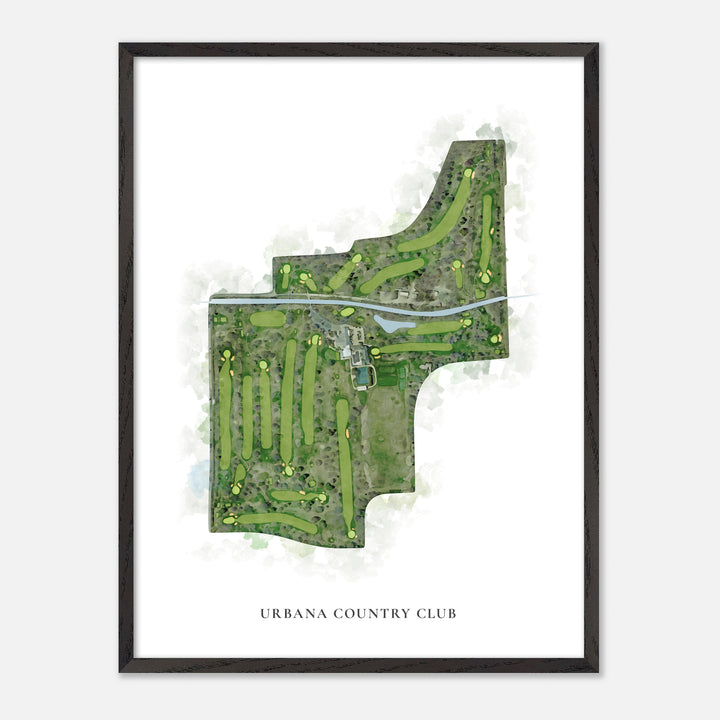 Print of Urbana Country Club Classic Map
