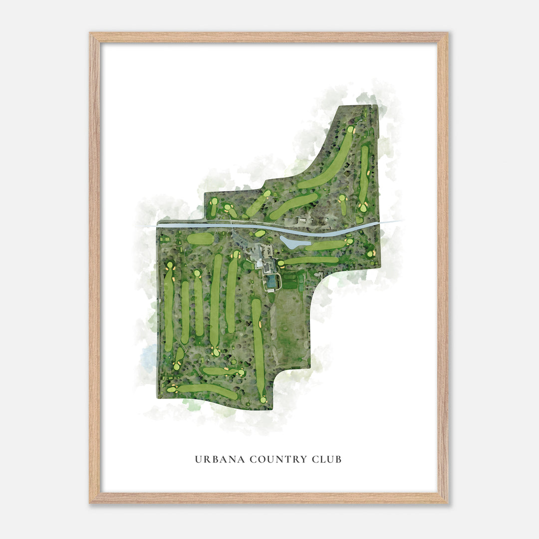 Print of Urbana Country Club Classic Map