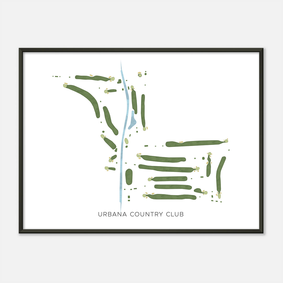 Print of Urbana Country Club Modern Map