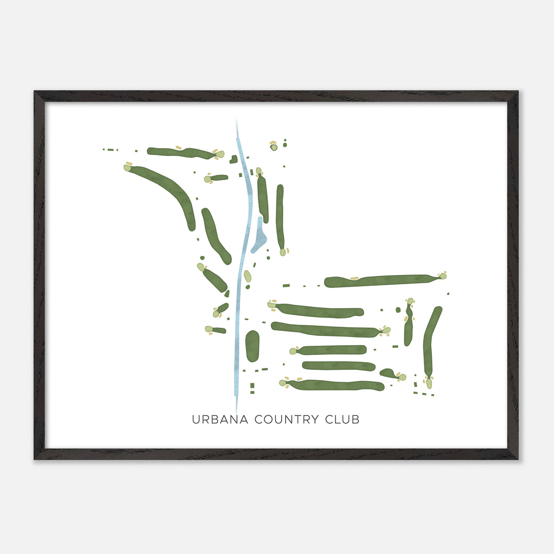 Print of Urbana Country Club Modern Map