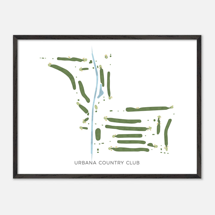 Print of Urbana Country Club Modern Map