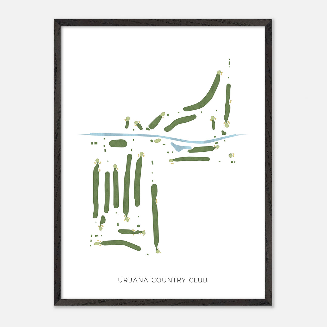Print of Urbana Country Club Modern Map