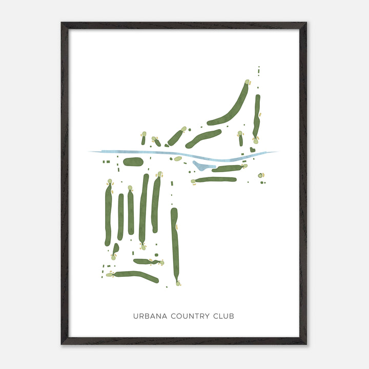 Print of Urbana Country Club Modern Map