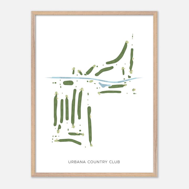 Print of Urbana Country Club Modern Map