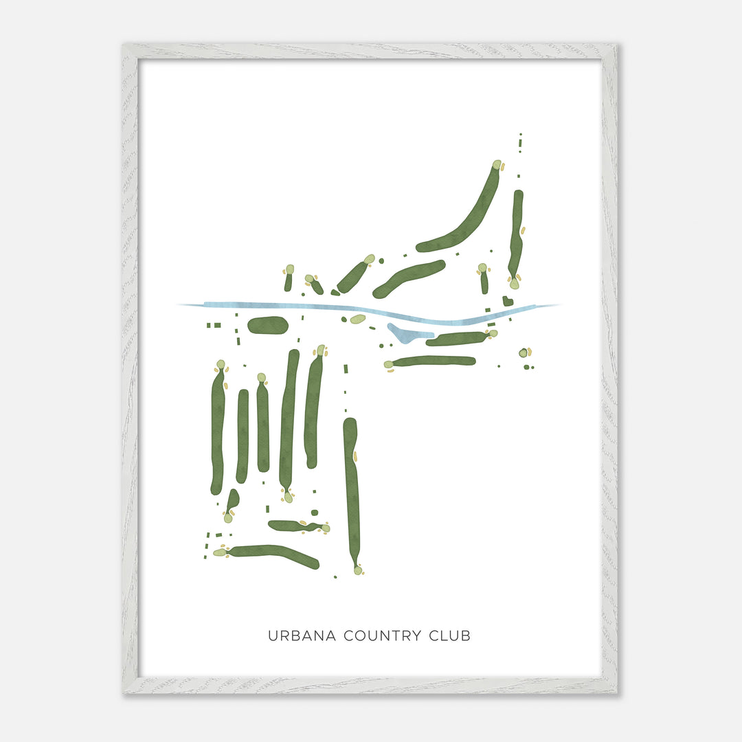 Print of Urbana Country Club Modern Map