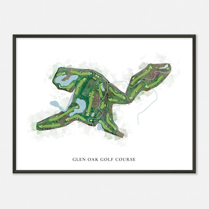 Print of Glen Oak Golf Course Classic Map