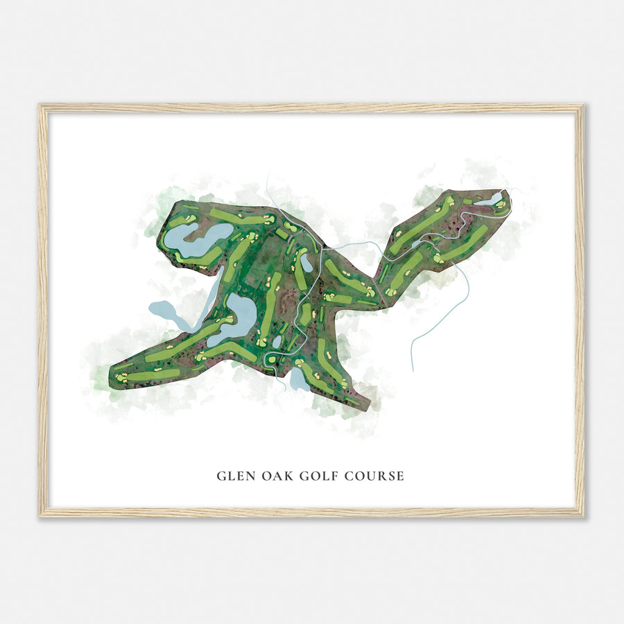 Print of Glen Oak Golf Course Classic Map