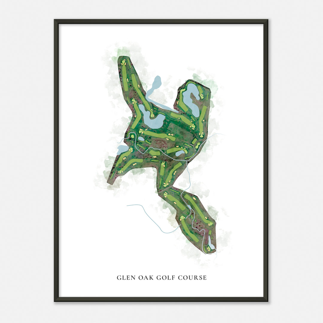 Print of Glen Oak Golf Course Classic Map