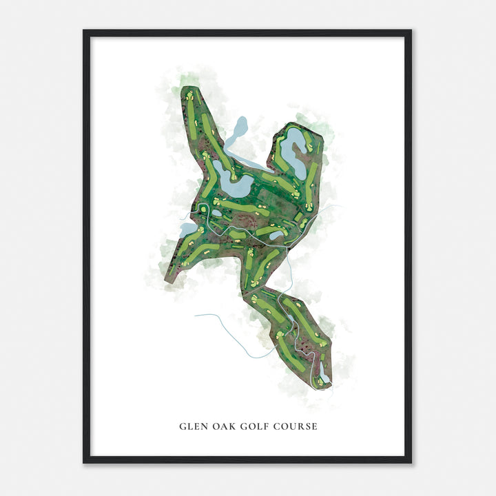Print of Glen Oak Golf Course Classic Map