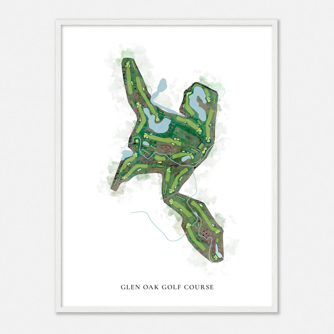Print of Glen Oak Golf Course Classic Map