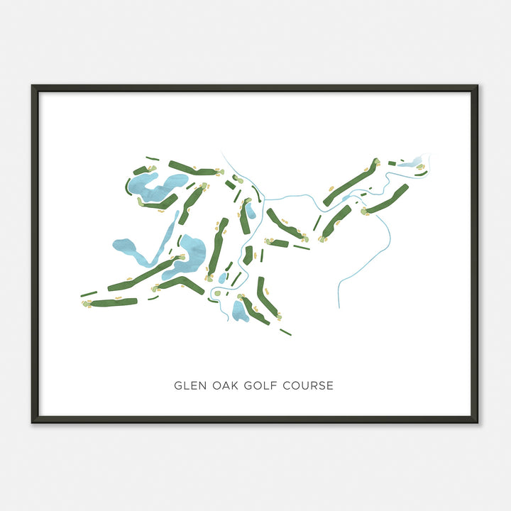 Print of Glen Oak Golf Course Modern Map