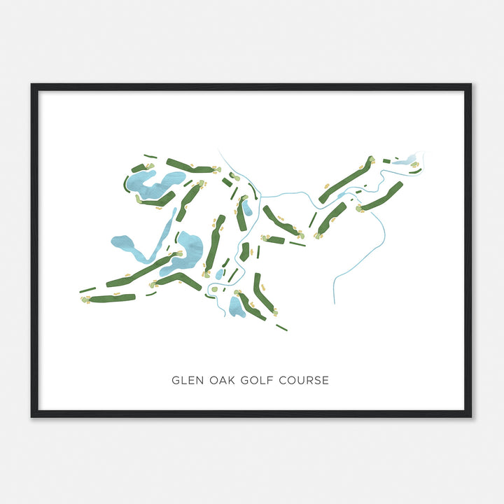 Print of Glen Oak Golf Course Modern Map