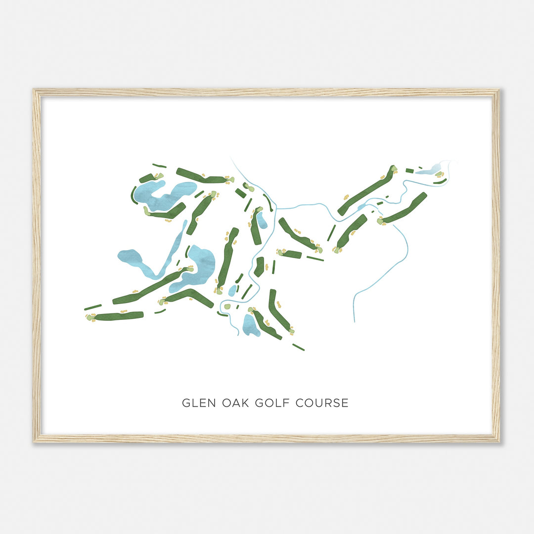 Print of Glen Oak Golf Course Modern Map