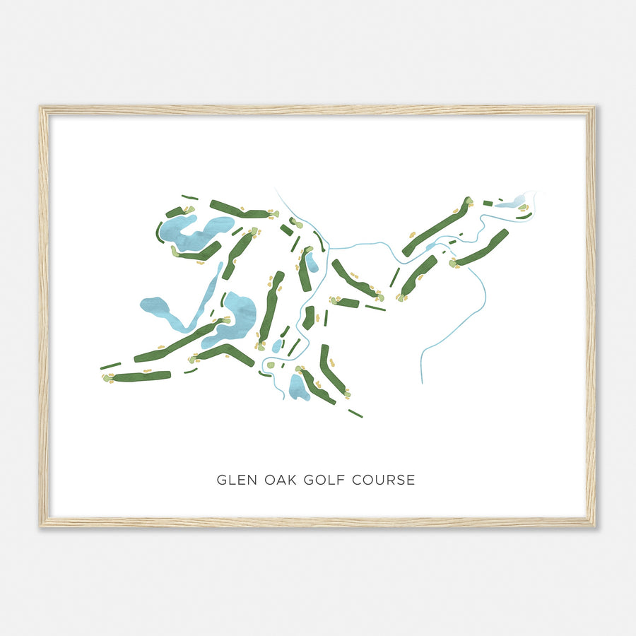 Print of Glen Oak Golf Course Modern Map
