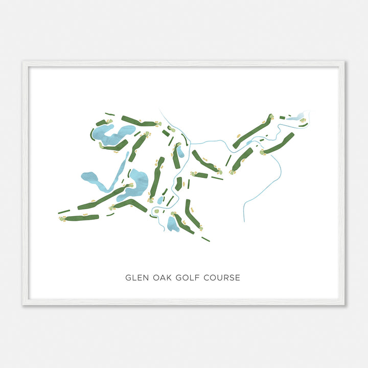 Print of Glen Oak Golf Course Modern Map