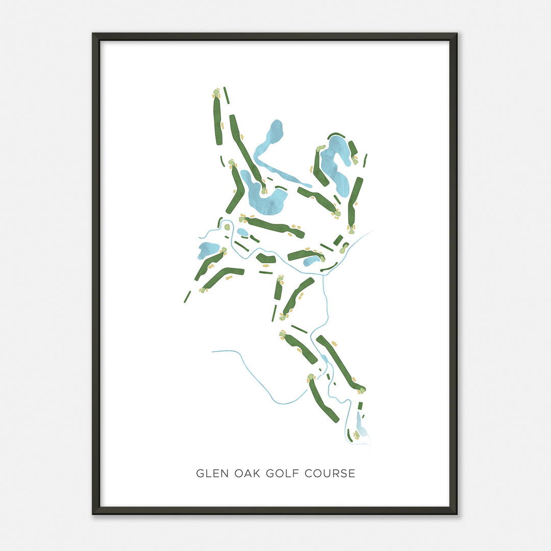 Print of Glen Oak Golf Course Modern Map