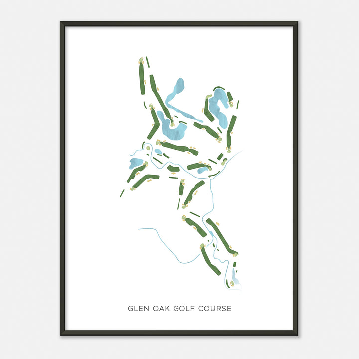 Print of Glen Oak Golf Course Modern Map